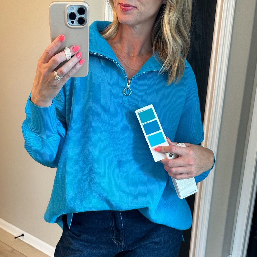 Oversized drop shoulder sweater